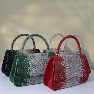 Cross-border Women's Shoulder Bag Evening Bag Exquisite and Elegant Gift Bag Flip Clutch Bag Fashionable Evening Bag