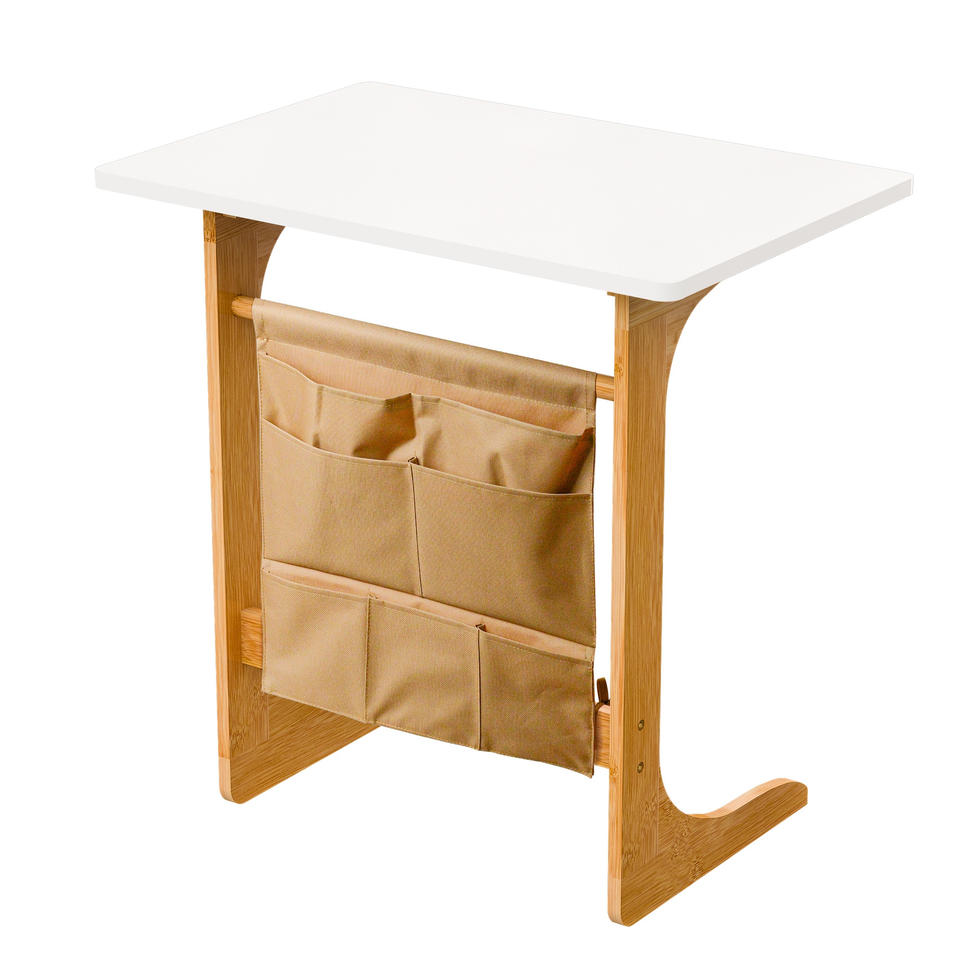 Mesa auxiliar de sofá minimalista moderna, mesa de té de madera maciza, escritorio, mesa pequeña, mesa plegable de oficina junto a la cama, multifuncional