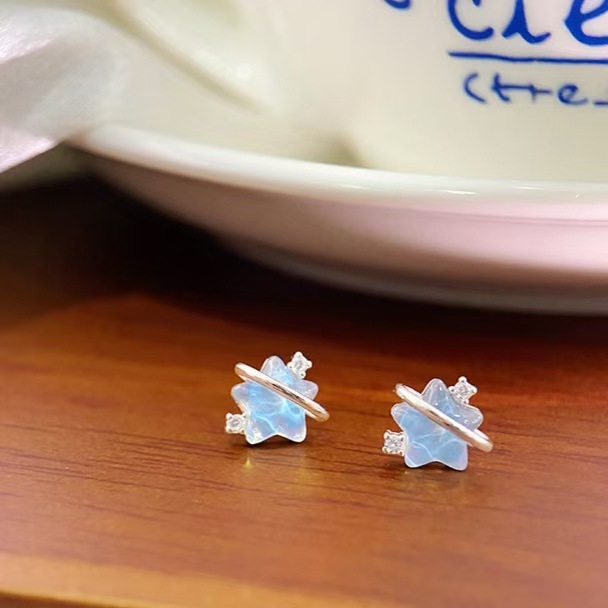 Aretes de Botón Estrella de Aleación de Zinc para Mujeres image 4