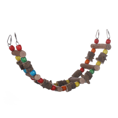 Parrot supplies climbing ladder sky ladder swing biting toys bird cage soft bridge standing bar wooden bead ladder