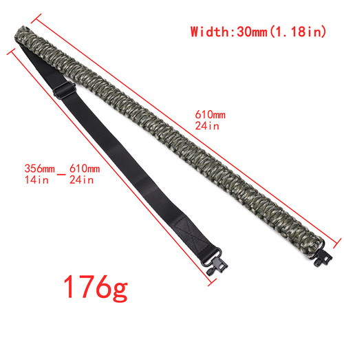 Cross-border best-selling outdoor 7-core 550 paracord multi-functional adjustable nylon tactical gun belt with QD buckle woven shoulder strap