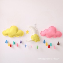 儿童摄影服装道具 实景装饰道具挂件 白云云朵布艺 云彩紫色室内