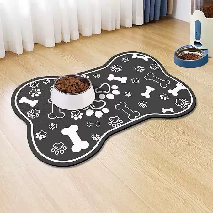 跨境Temu吸水皮革宠物喂食垫防滑地垫猫咪食盆防溅耐脏地垫现货