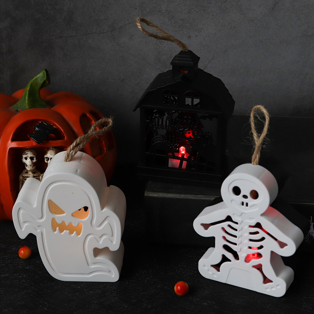 Halloween decoración fantasma lámpara horror atmósfera diseño accesorios cráneo lámpara LED vela lámpara portátil lámpara calabaza