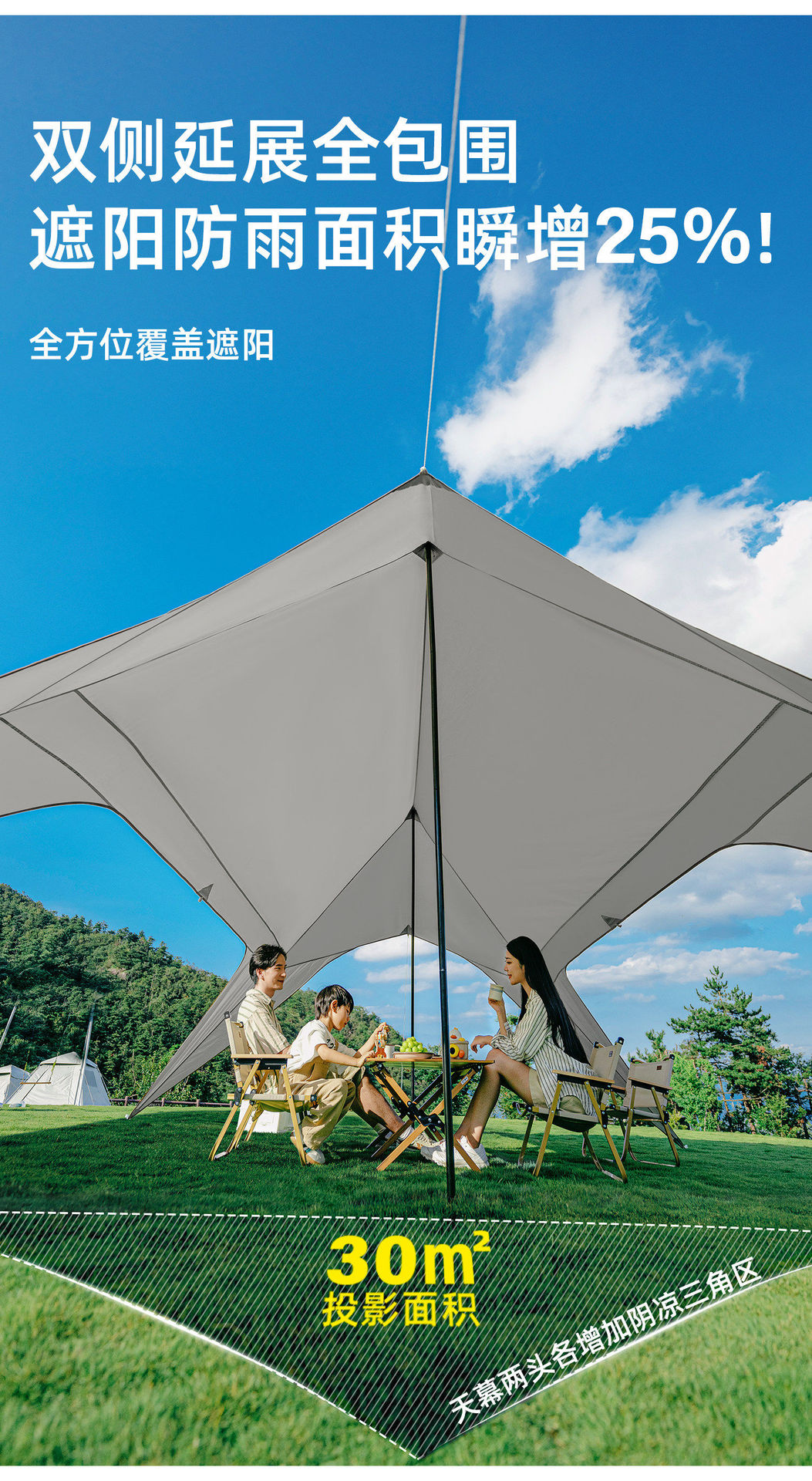Urbanwave canopy tent, outdoor table and chairs, camping sun protection, quick setup camping equipment, complete new model