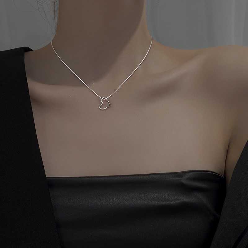 1 Piece Quantity 925 Sterling Silver Chain Heart Shape Pendant Necklace