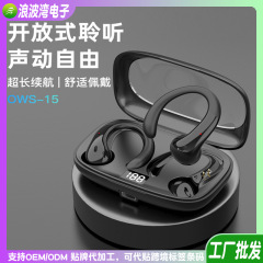 【在庫あり】OWS15 Bluetooth ヘッドセット イヤーマウント ワイヤレス スポーツ 充電ケース付き タッチ デジタル ディスプレイ ヘッドセット