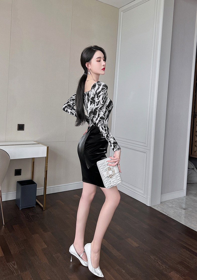 Chân váy bodycon xếp ly nơ cao eo dáng midi thời trang nữ — Màu đen chi tiết 13