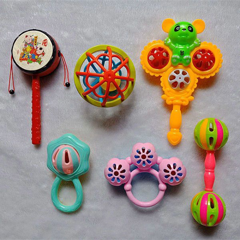 baby Toys Puzzle children Rattle baby 1-3-6-12 Newborn Hand voiced Early education Small bell