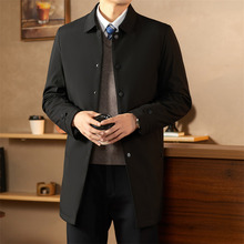 中年男士羽绒服冬季潮流商务时尚简约加厚中长款风衣百搭休闲外套