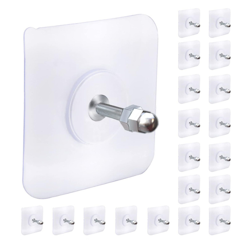 Amazon high-quality no-drill, traceless, strong adhesive hooks for kitchen and bathroom, nail-free hanging rack with adhesive screws