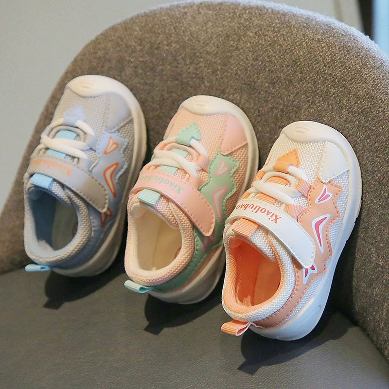 Xiao Liu Bao весна-осень 1-2-3 года мужская и женская защитная обувь с носком Bao, дышащая нескользящая обувь для малышей с двойной сеткой и мягкой подошвой