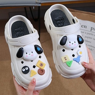 New Style Women's Summer Clogs for Outdoor Wear, Fashionable, Height-Increasing, Wear-Resistant, Comfortable, Thick-Soled, Non-Slip, Closed-Toe, Flat Sandals