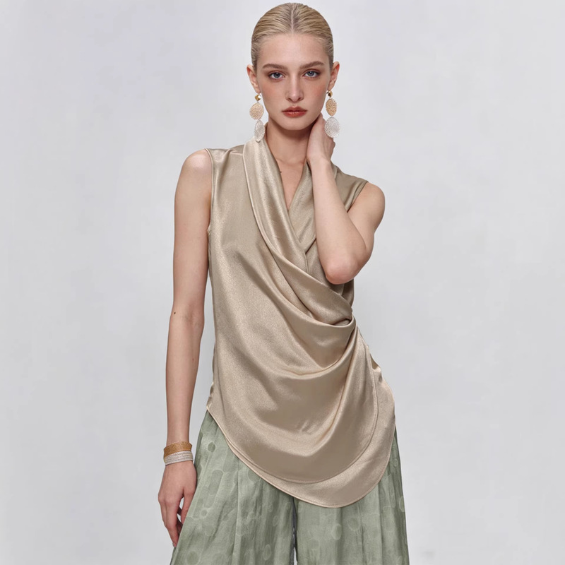 Haute Couture Parisian Flower Designer Collaboration Acetate Fashion V-Neck Sleeveless Shirt Resort Wedding Evening Dress Haute Couture Parisian Flower Designer Collaboration Acetate Fashion V-Neck Sleeveless Shirt Resort Wedding Evening Dress