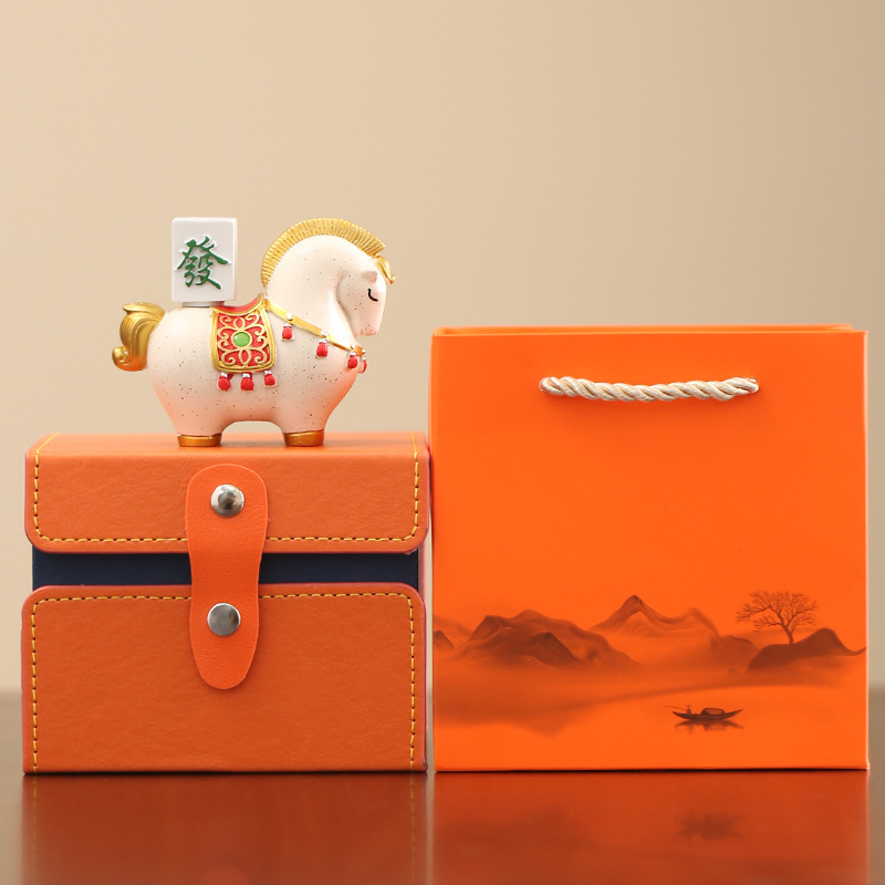Guochao 馬の装飾品、ハイエンドのニッチワークステーション、デスクトップオフィス、ティーペット、装飾工芸品、手作りの誕生日プレゼント|undefined