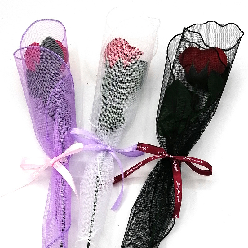 鲜花花束包装荷叶纱花艺网纱玫瑰鲜花包装纱网欧根纱