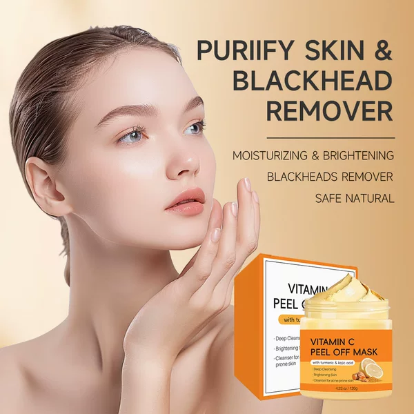 Cross-border Turmeric Vitamin VC Clay Film Refining Hair Deep Cleansing Skin Brightening Pore Blackhead and acne-removing Mask