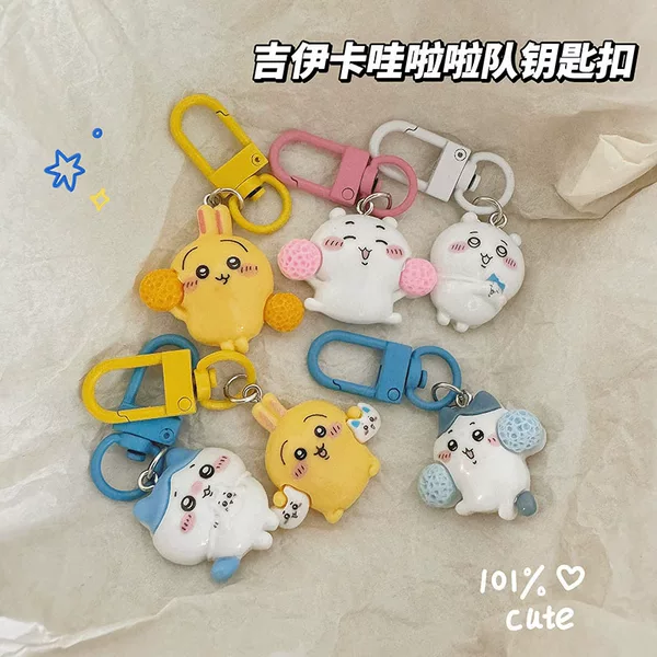 Super cute Jikhawa cheerleader keychain chiikawa Usaki small eight pendant student girlfriends gift