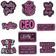 Meixin Spot Cross-Border Female Inspirational Slogan Pink Personalized Embroidered Cloth Stickers for Clothes, Bags and Hats Patch Stickers