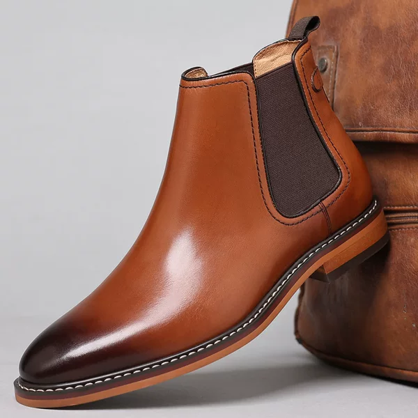 Chelsea Men's Boots Cowhide Shoes New Men's Dress Shoes Slip-on High Martin Boots Leather Boots