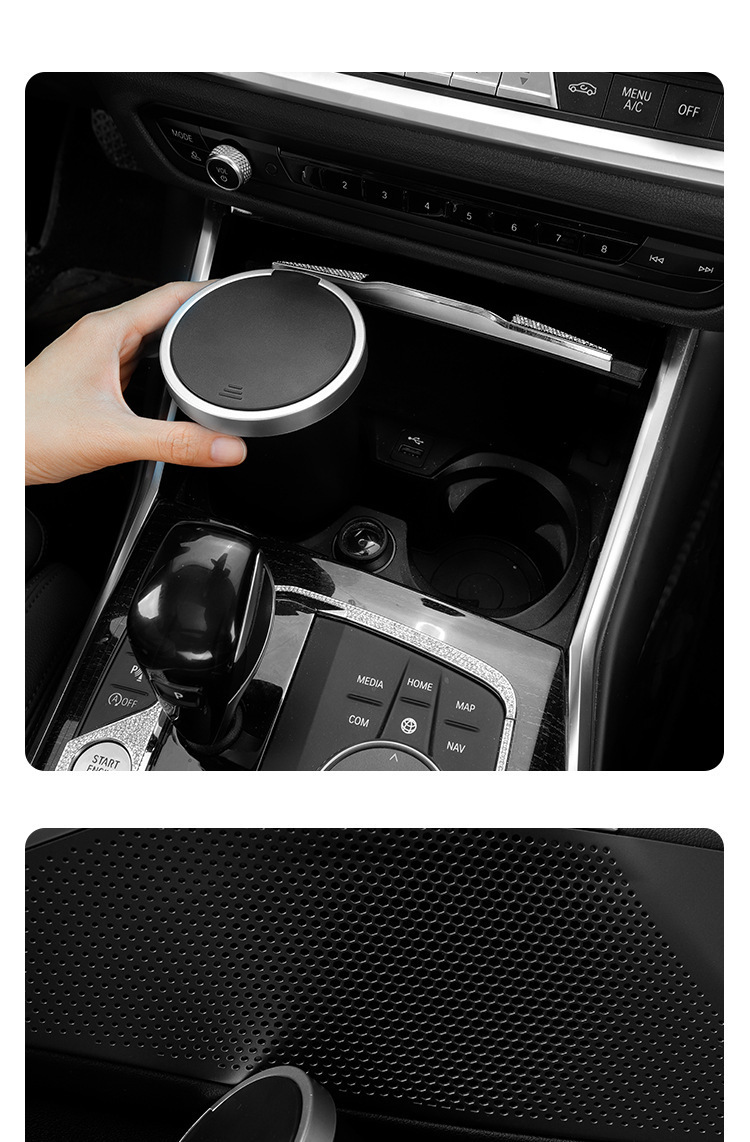 Car-Mounted Cup-Shaped Trash Can, Car Ashtray, Anti-Fly Ash with Lid, Waterproof High-End Storage Box, Storage Box Factory