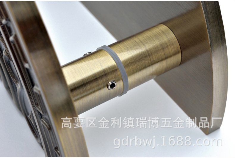 古铜色雕刻门把手中式玻璃门木门把手实心铝板定制对装