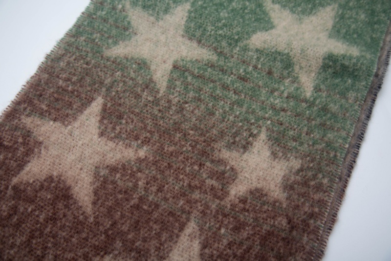 Unisex Circular yarn jacquard five-pointed star scarf with gradient color_voghion.com