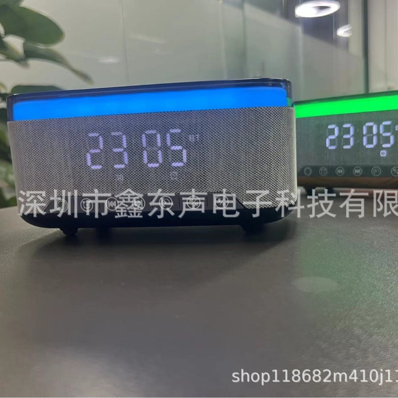 S300新型LEDディスプレイ時計目覚まし時計15wワイヤレス充電ホワイトノイズ高出力Bluetoothスピーカー|undefined