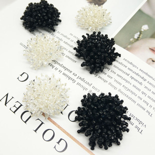 Handmade beaded crystal corsage round headwear clothing accessories National style heavy industry accessories