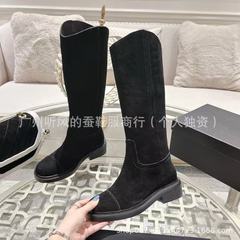 广州高版2025秋冬新款时尚百搭套筒马丁靴女韩版厚底粗跟圆头中筒