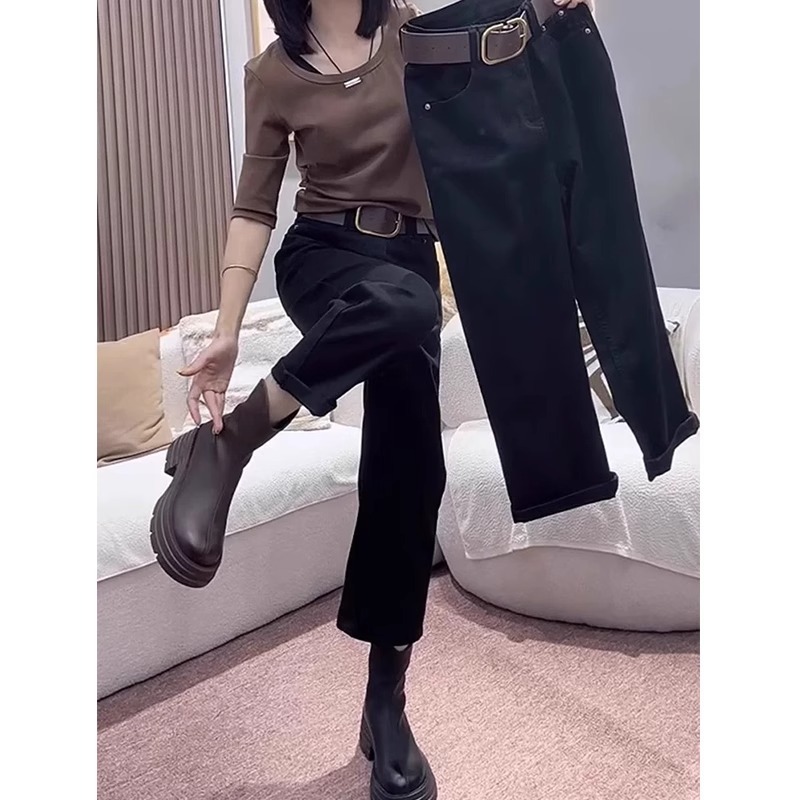 大码女装牛仔裤女高腰宽松显瘦哈伦裤子ins潮|undefined