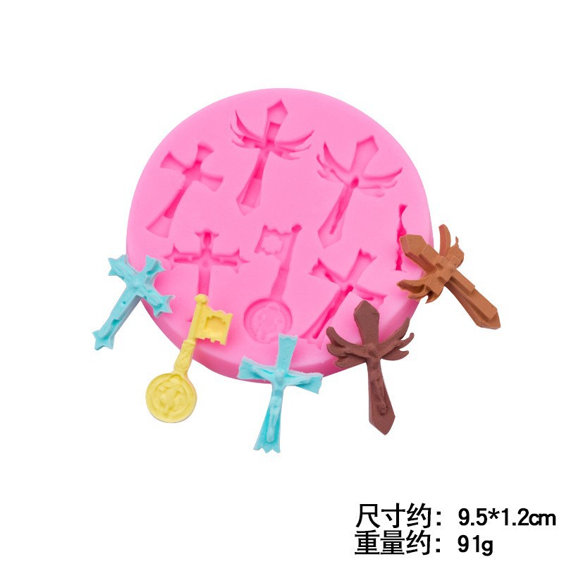 En stock tamaño de lote forma cruzada silicona molde creativo hornear fondant cake chocolate arcilla molde de cerámica suave