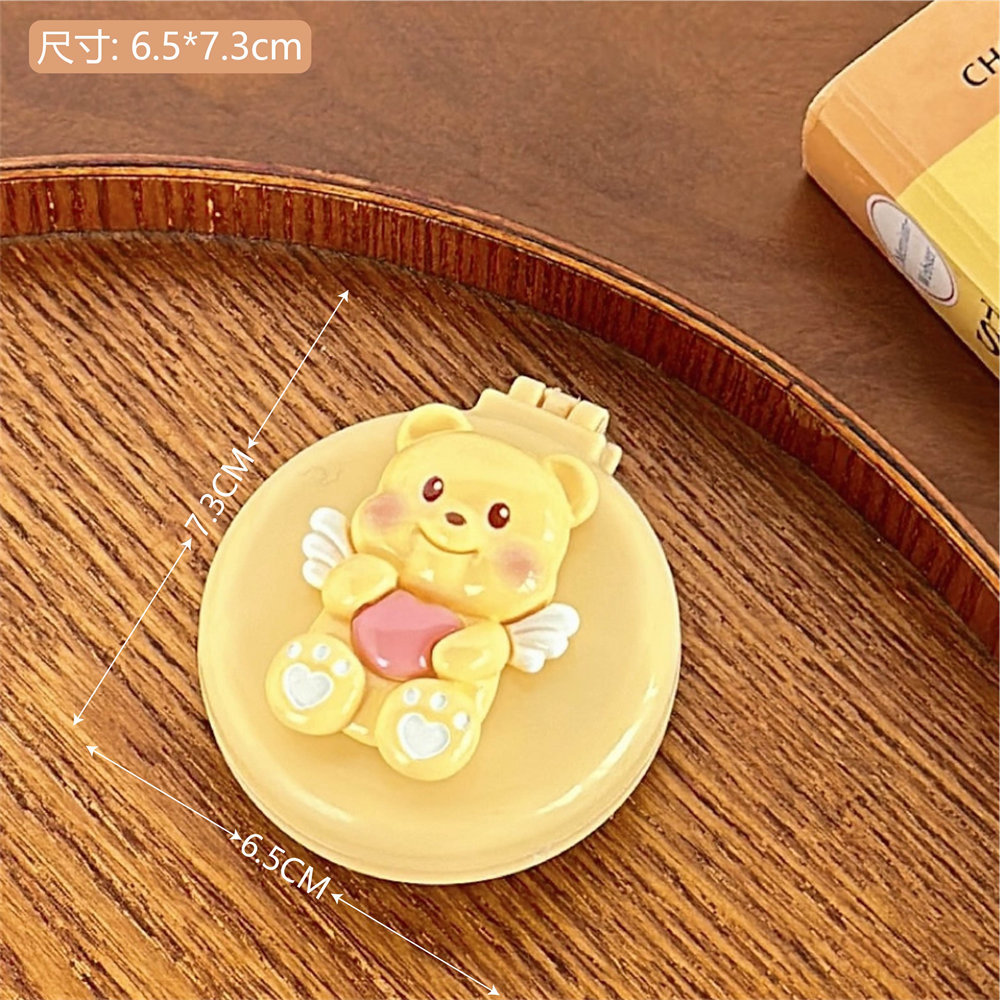 Creativo de dibujos animados chica corazón portátil peine flor cojín de aire peine portátil con espejo de maquillaje plegable peine mini hembra