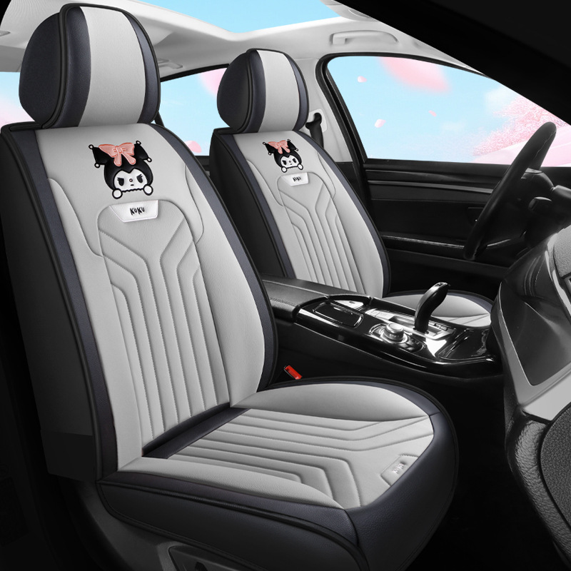 Universal – Seat cushion, seat cover Cartoon Car Seat - standard-gentleman-gray-split-head