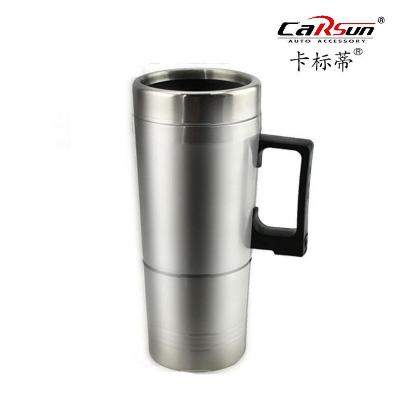 Чашка с подогревом автомобиля автомобиль с прикуривателем электрическое отопление чашка внутренняя стальная наружная стальная чашка с двойным подогревом автомобильные принадлежности
