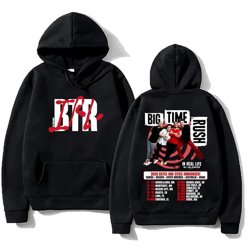 Big Time Rush Pullover Sweatshirt Btr in Real Life Global 2026 Tour Sweatshirt Autumn New Men's Big Time Rush Pullover Sweatshirt Btr in Real Life Global 2026 Tour Sweatshirt Autumn New Men's