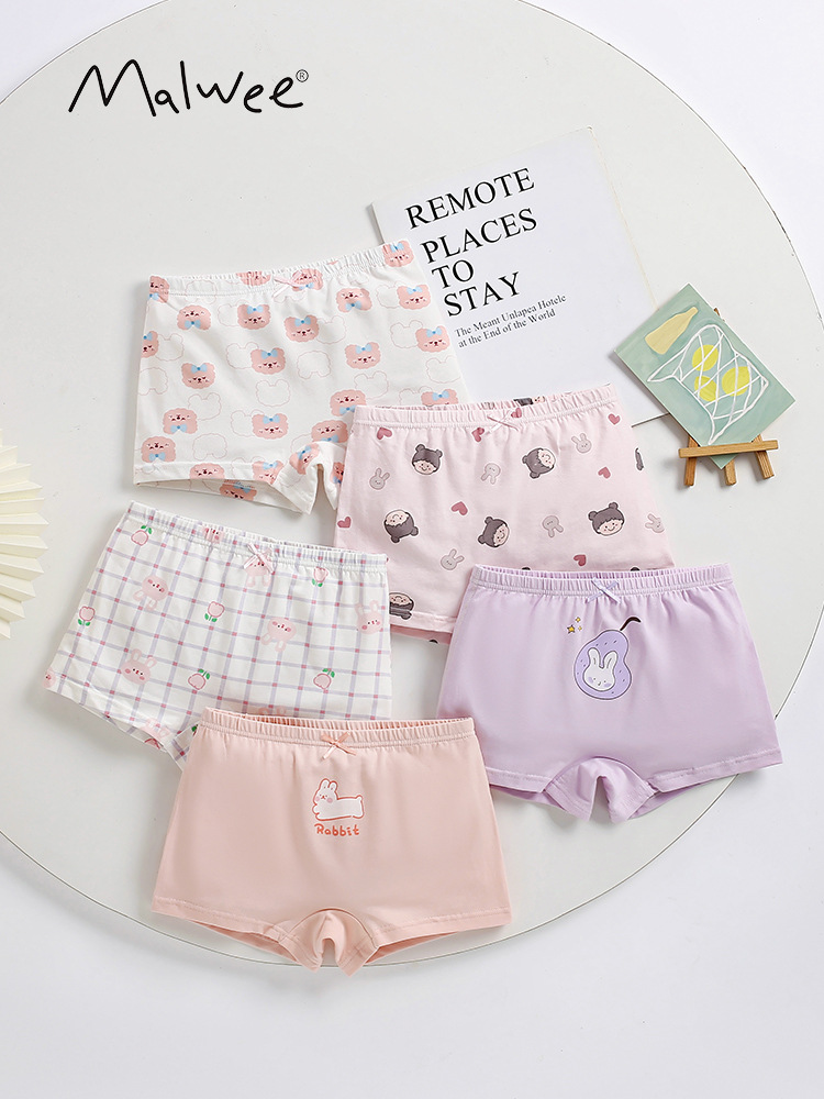 Malwee transfronterizo ropa interior de niñas de verano nuevo ping angle niños de algodón clase A pantalones cortos de niñas no de tela para mujeres