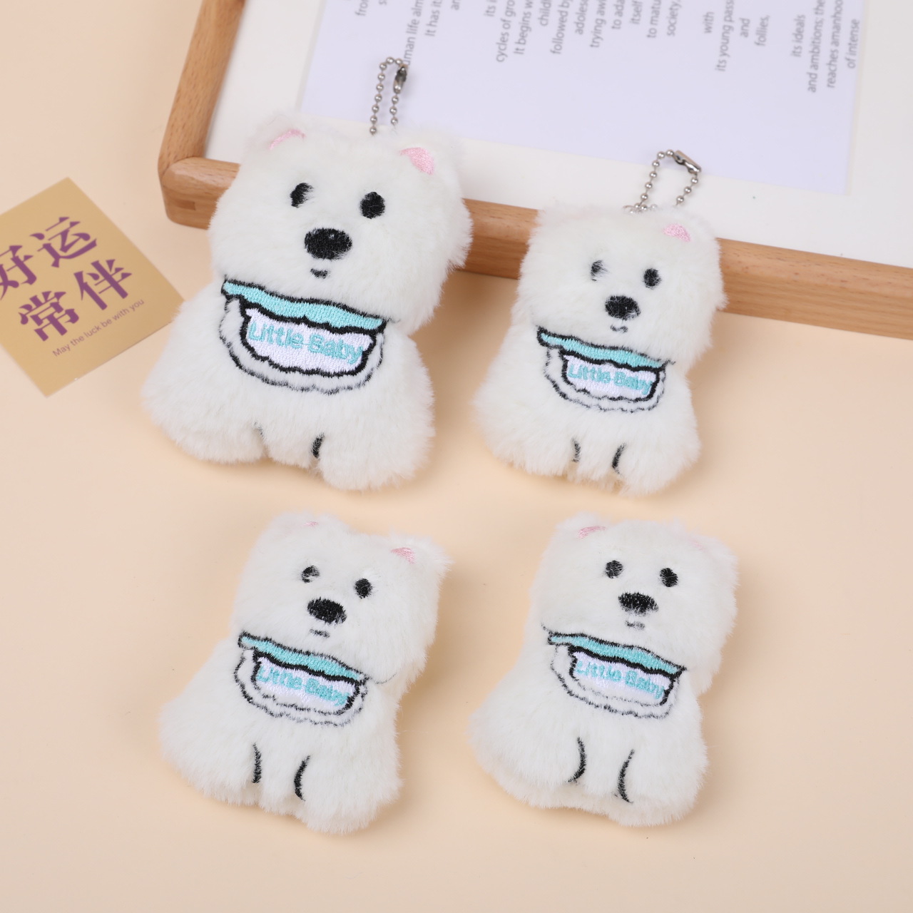 봉제 웨스트 하이랜드 인형 만화 강아지 브로치 가방 펜던트 DIY 헤어 액세서리 슬리퍼 양말 휴대 전화 케이스 액세서리