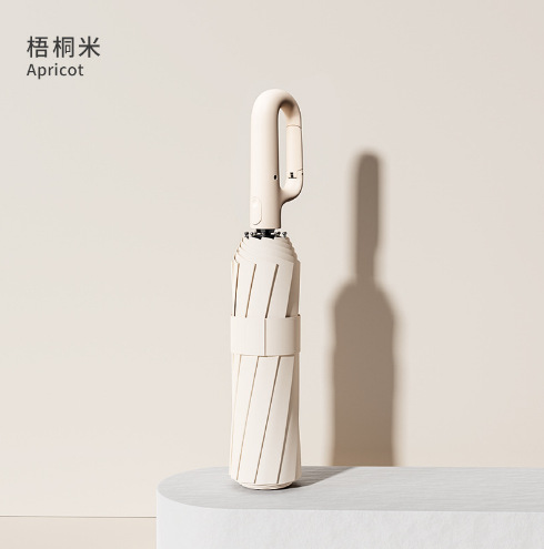 全自動晴れ傘逆自動折りたたみ両用傘黒ゴム日焼け止め反射プラスリング傘ビジネス傘