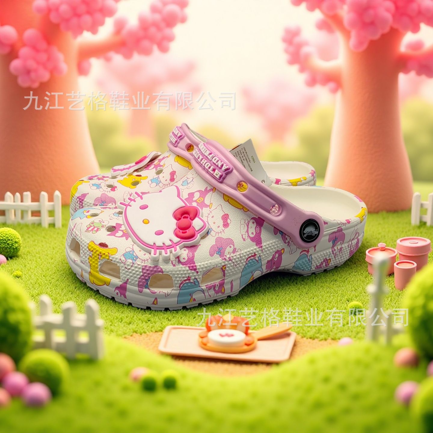 Crocs Family Classic Hello Kitty Clogs for Adults and Children, Non-Slip Sandals and Slippers