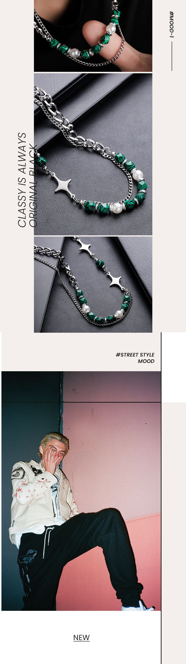Necklace Classification Titanium Steel Chain Material Beaded Chain Chain Type Simple Style Geometric Titanium Steel Men's Necklace Men Chain Necklaces