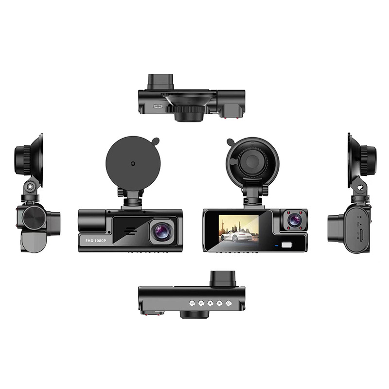 国境を越えた新型2インチ前後三録wifi携帯電話相互接続1080p hd夜視ドライブレコーダhd