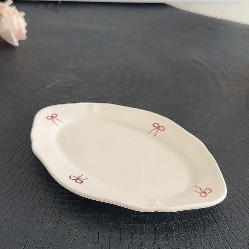 Japanese high quality afternoon tea, ceramic tableware with bow
