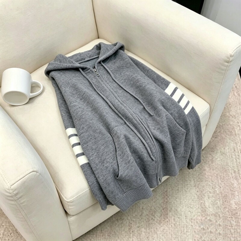 Hooded Sweater Coat 2026 Autumn/Winter New Loose Casual Lazy College Style Korean Version Knitted Cardigan for Women