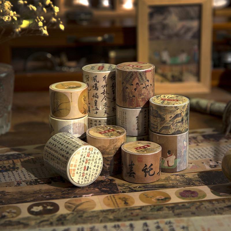 Yan Ji's famous Chinese painting series and paper tape retro art hand account decoration message material stickers 3 meters 24 Yan Ji's famous Chinese painting series and paper tape retro art hand account decoration message material stickers 3 meters 24