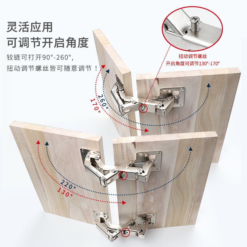 Bisagra sin perforaciones, bisagra de rana de puente sin aberturas, amortiguador de amortiguación, armario, bisagra de amortiguación hidráulica