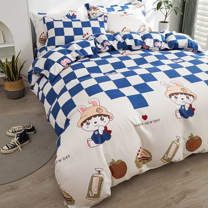 純綿キルトカバーシングルピース厚みのある起毛インシンプルな寮 150x180x200x230 シングルとダブルの綿キルトカバー|undefined