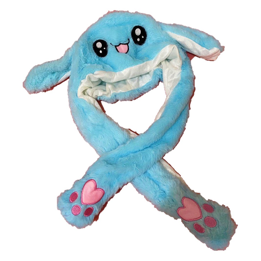 Tiktok mismo estilo luminoso sombrero de conejo con orejas móviles sombrero de conejo celebridad de Internet mismo estilo lindo felpa sombrero cálido