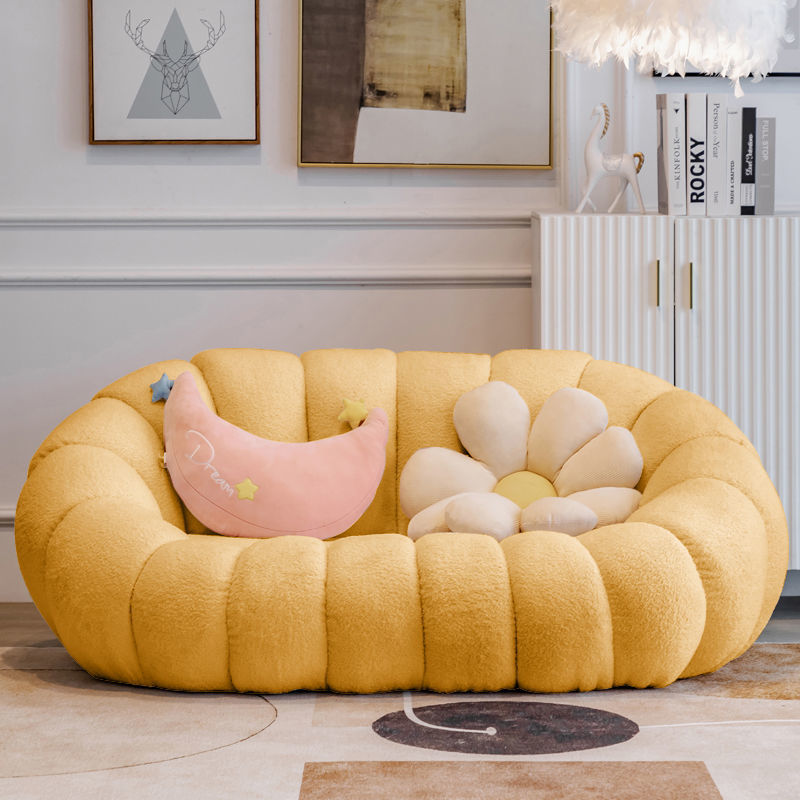 Sofá de calabaza de lujo ligero en línea pequeño dormitorio doméstico sala de estar perezosa encantadora doble sofá de tienda de tatami