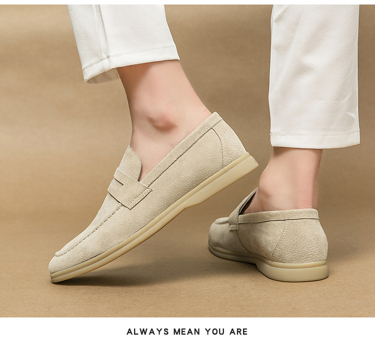 Mocassini uomo in camoscio slip-on scarpe casual comode_voghion.com
